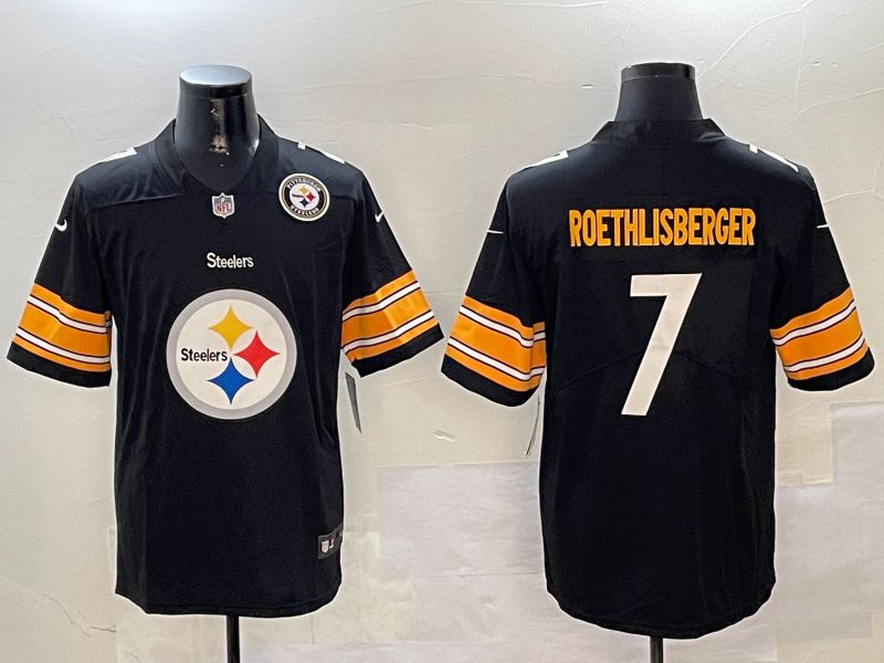 Men Pittsburgh Steelers #7 Roethlisberger Black 2024 Nike Limited NFL Jersey style 01041